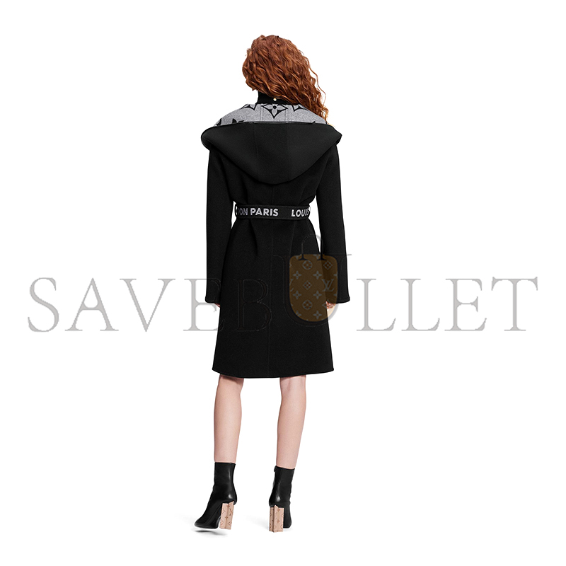 LOUIS VUITTON BELTED DOUBLE FACE HOODED WRAP COAT 1A945S
